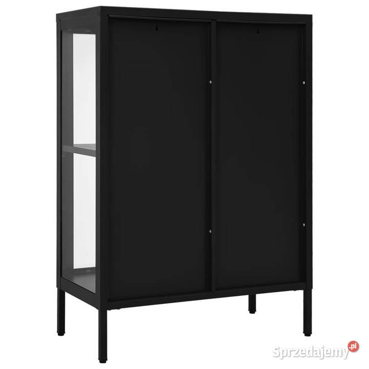 Szafka boczna czarna 75x35x105 stal i szkło Warszawa sprzedam