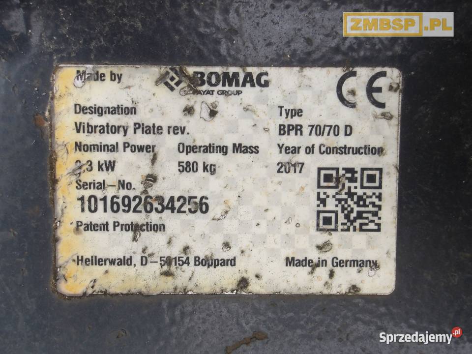 Zagęszczarka rewersyjna Bomag BPR7070D Maszyny budowlane Pleszew