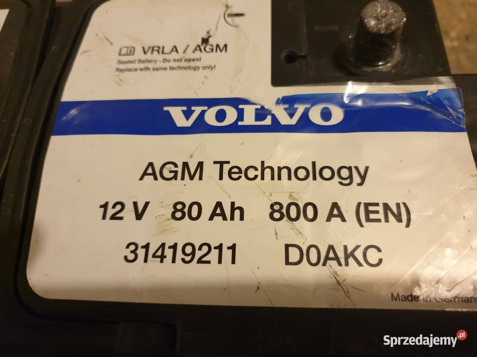 Akumulator AGM 12V80Ah 800A Oryginał Volvo Motoryzacja Radom