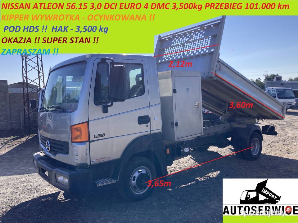 NISSAN ATLEON 5615 DMC 3500 KIPPER WYWROTKA diesel wielkopolskie Piekarzew