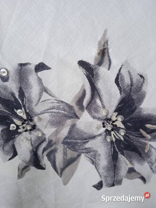 LNIANA SPÓDNICZKA Z SZARYMI KWIATAMI r 44 Piła