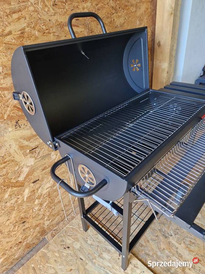 Grill węglowy beczka z pokrywą ruszt 71x45