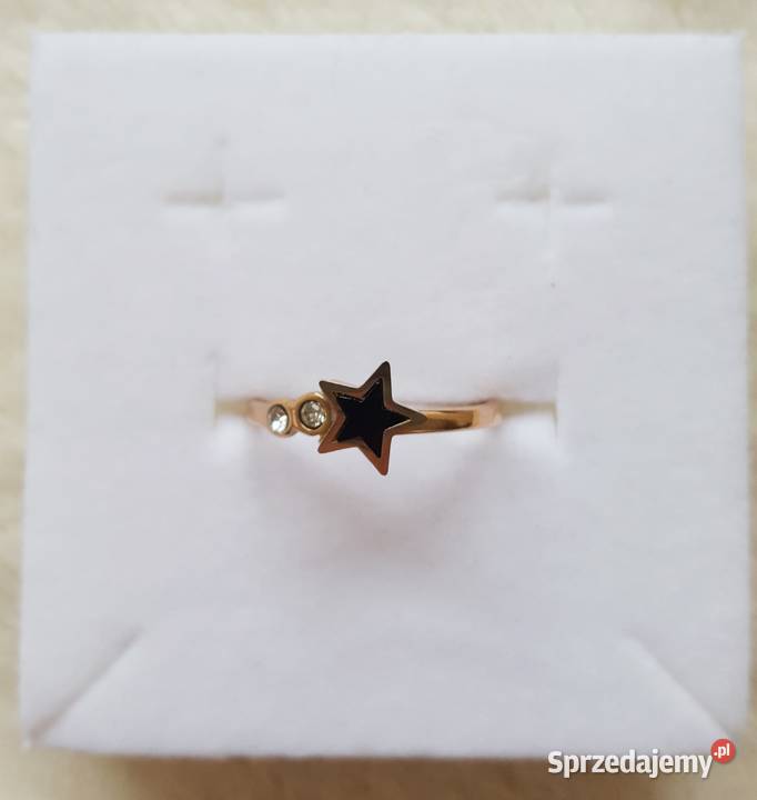 Nowy pierścionek stal szlachetna złoty kolor Szczecin