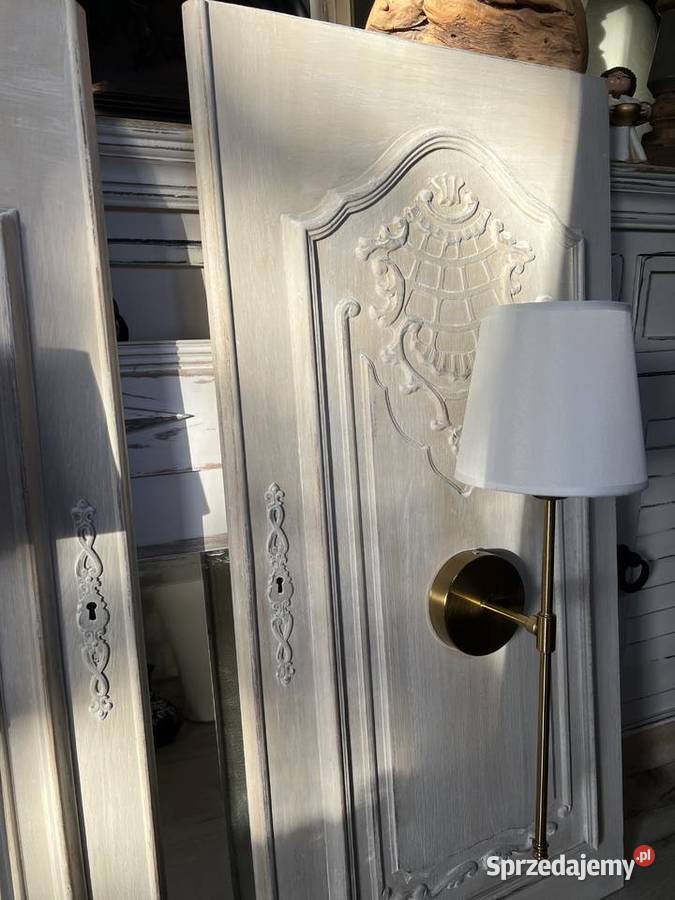Panel stare drewniane drzwi z lampą lubuskie sprzedam