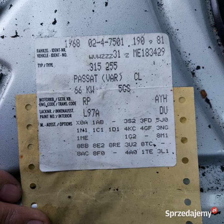 Passat B3 manualna dolnośląskie Lubiąż