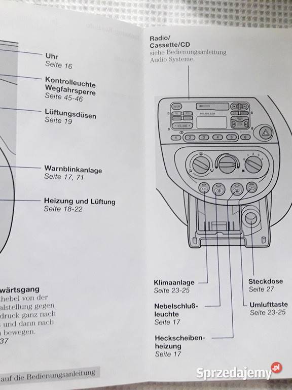 Ford Ka instrukcja obsługi 2 prospekt ulotka Piotrków Trybunalski