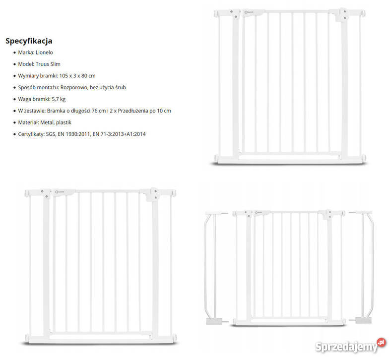 BARIERKA BRAMKA LIONELO TRUUS DRZWI SCHODY do Zabezpieczenia, nianie elektroniczne Poznań