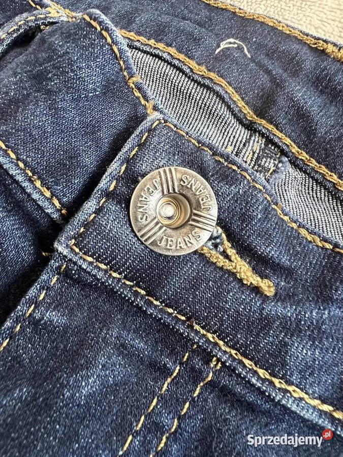 Jeansy dżinsy skinny niebieskie z czerwonymi podkarpackie Jasło sprzedam
