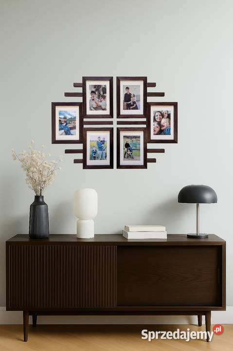 Drewniana Multirama Ramka na 6 zdjęć 15X21 Ramki i ramy mazowieckie