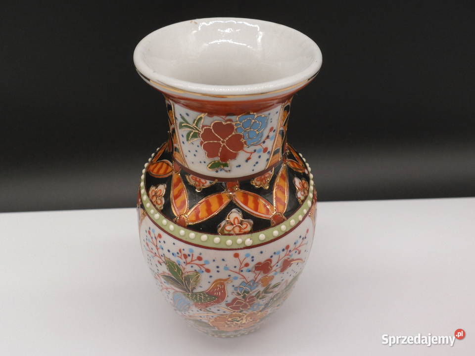 CHINY mały ręcznie malowany wazon ceramiczny Raszków