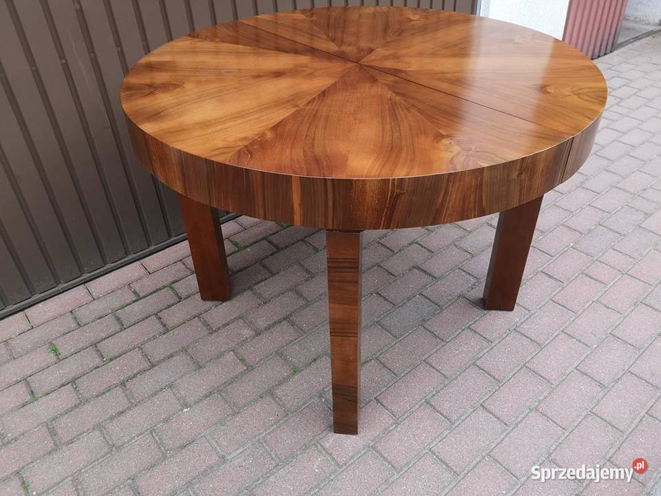 Stół ArtDeco Okrągły Orzech Beczka 110 Antyk Swarzędz