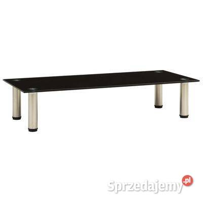 vidaXL Stojak pod TV czarny 80x35x17 szkło