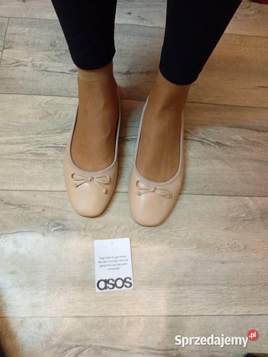 40 ASOS Design Beżowe baleriny na szeroką stopę Asos Kraków