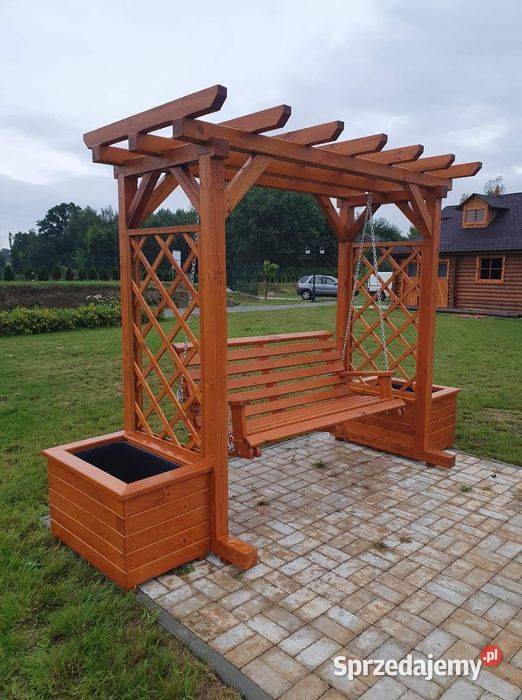 Huśtawka ogrodowa z pergolą i donicami Gościeradów Ukazowy