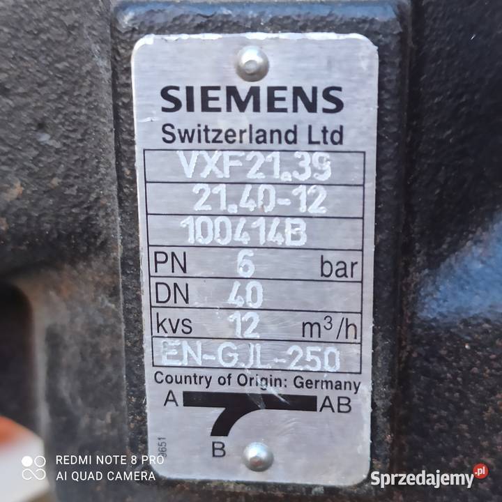 Zawór Siemens Nowy Tomyśl