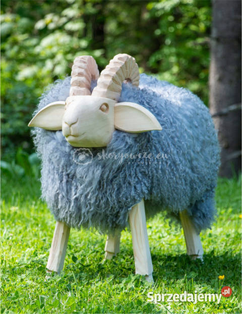 Krzesło baran dekoracyjny kręcone włosie szary Szaflary