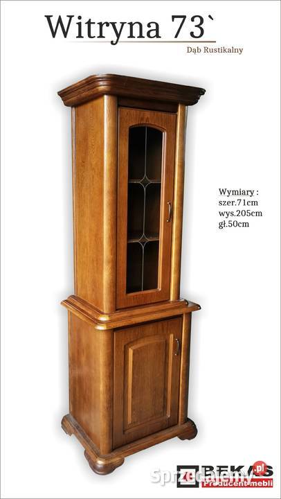 Stylowa śliczna Biblioteczka 123 Witryna Dębowa 204cm Katowice