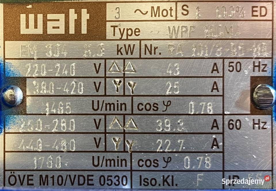 silnik elektryczny 11kW 1460obr 3fazowy B5 kujawsko-pomorskie