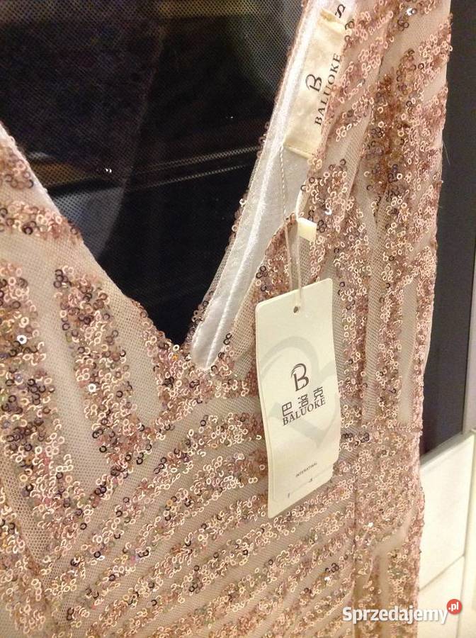 Sukienka Cekinowa Mini Damska BALUOKE XSS NOWA żółty/złoty Nowa Sól