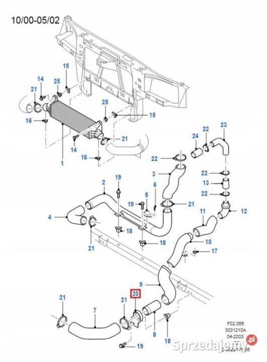 OBEJMA RURY INTERCOOLER FORD MONDEO 0007 Układ wydechowy sprzedam