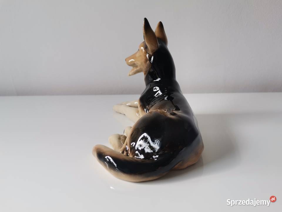 Stara figurka porcelanowa Pies owczarek Katowice