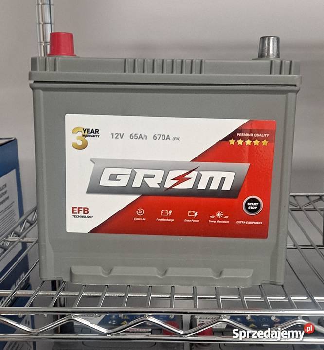 Akumulator 65Ah 670A GROM EFB STARTSTOP Japan Akumulatory śląskie Częstochowa sprzedam