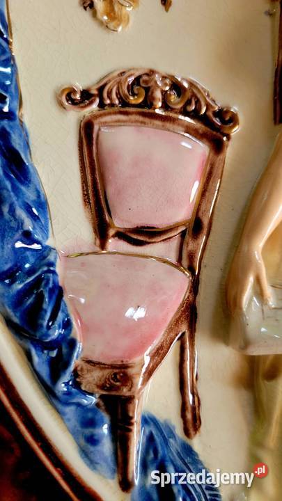 Zabytkowe misy dekoracyjne płaskorzeźby ok 1900 śląskie Zbrosławice