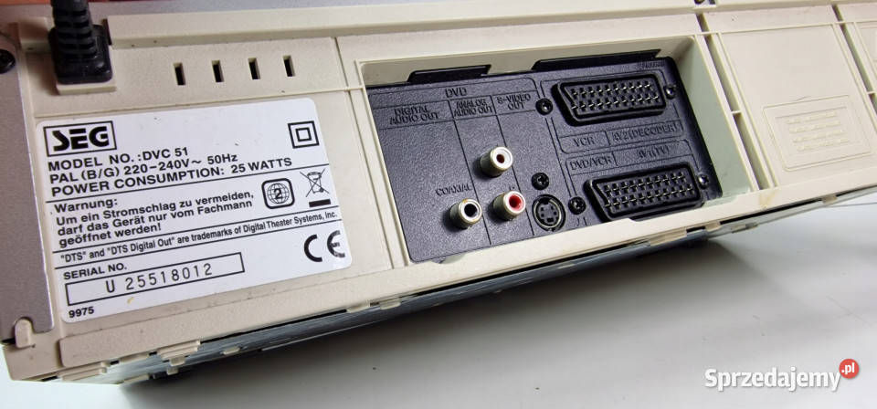 Video i DVD kombo SEG DVC 51 6 head stereo hifi Międzychód