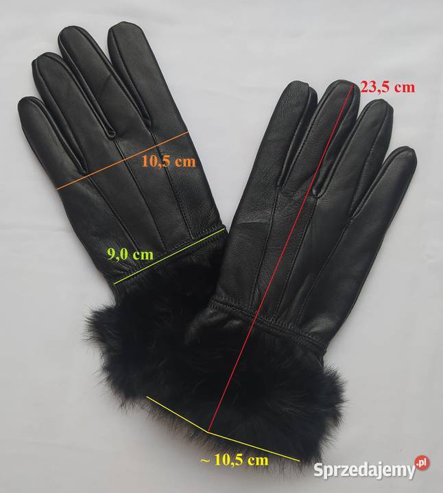Rękawiczki damskie SKÓRA futerko Pozostałe Galanteria i dodatki Hajnówka