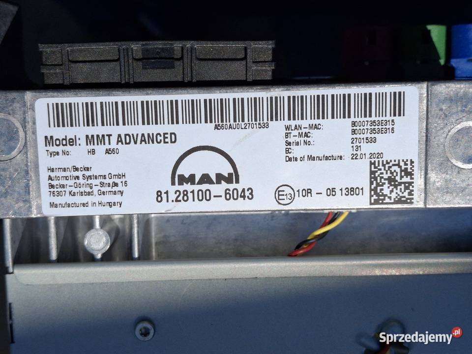 MAN TGX TGS EURO6 RADIO NAWIGACJA 81281006043 Bieleń