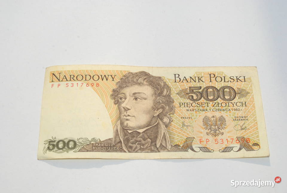 Stary banknot 500 złotych Kościuszko 1982 antyk Cieszyn