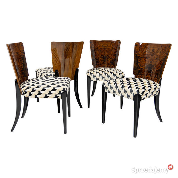 Komplet 4 Krzeseł H214 JHalabala Modernizm Art Swarzędz