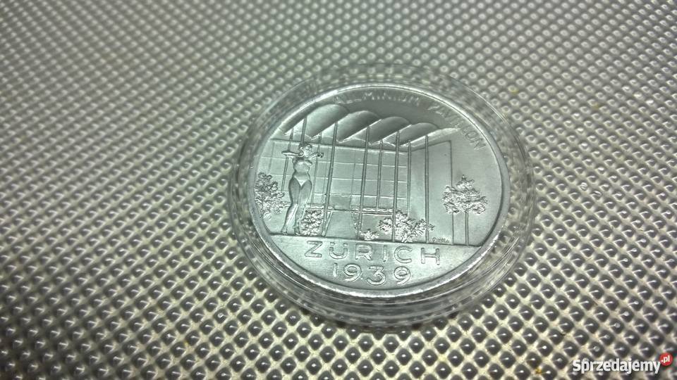 medal SZWAJCARIA 1939 Zurich Aluminium Pavillon Warszawa