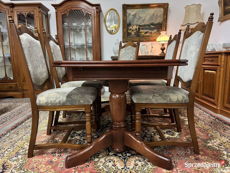 Drewniany stół rozkładany z dwoma wkładkami i 85cm Stoły warmińsko-mazurskie Ełk