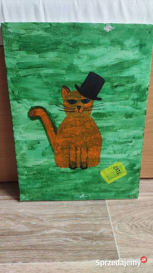 Obraz Kot w meloniku artysta Indie sprzedam