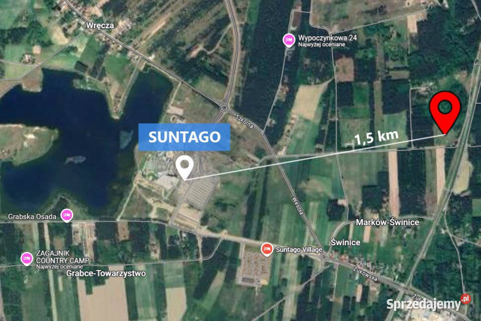 Działka budowlana z możliwością usług k Suntago mazowieckie Marków-Świnice