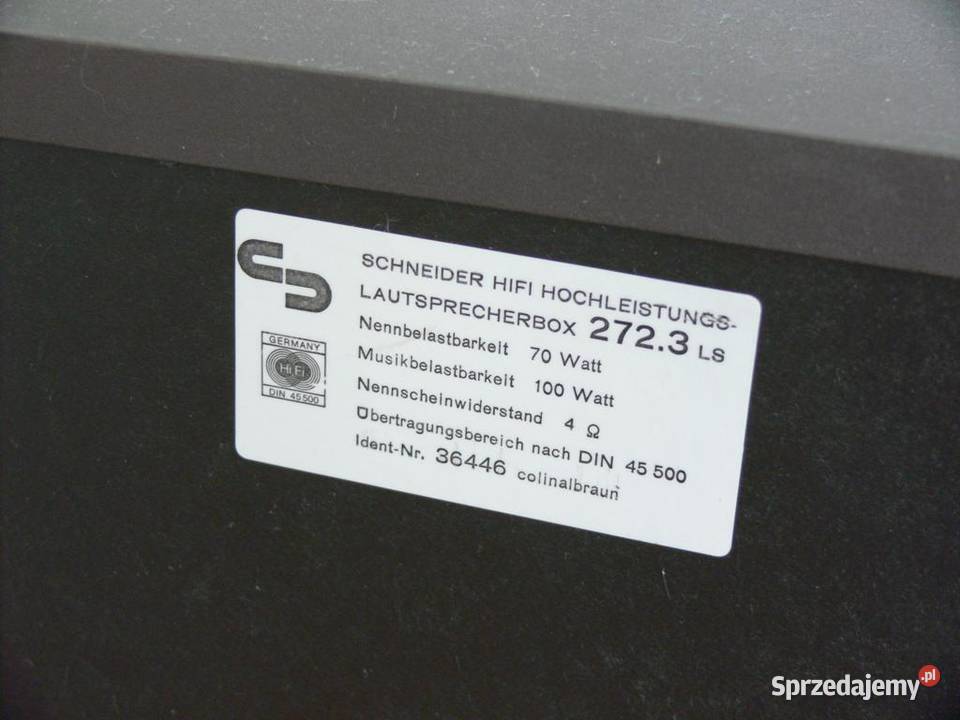 Kol Schneider 2 x 100 wat HIFI Vintage WYSYŁKA Jasło