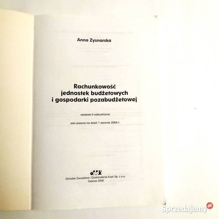 Rachunkowość jednostek budżetowych i gospodarki sprzedam