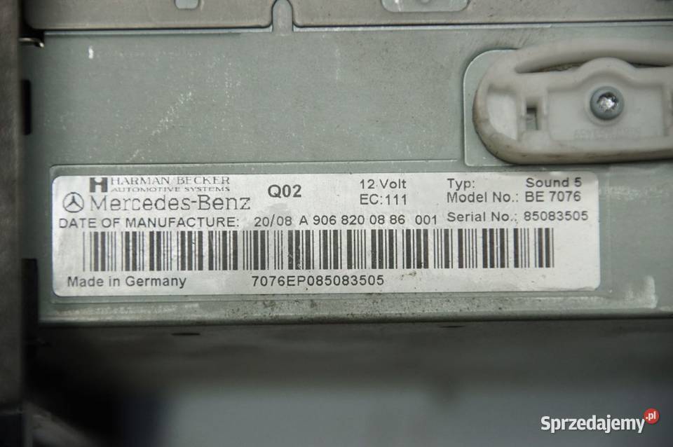RADIO MERCEDES SPRINTER W906 A9068200886 kujawsko-pomorskie Lipno