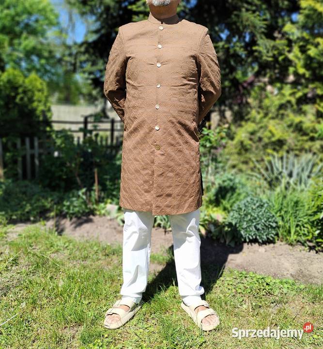 Indyjskie męskie sherwani elegancki płaszcz haft Szczecin sprzedam