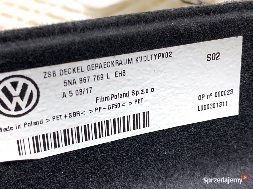 PÓŁKA TYŁ VW TIGUAN 5NA867769L SUV OSŁONA osobowe podkarpackie sprzedam