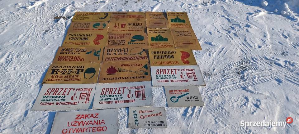 Stare tablice BHP informacyjne i instrukcja