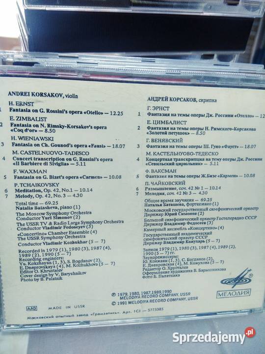 Korsakow Fantasias and pieces for violin mazowieckie Warszawa