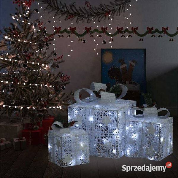 vidaXL Dekoracja świąteczna 3 białe