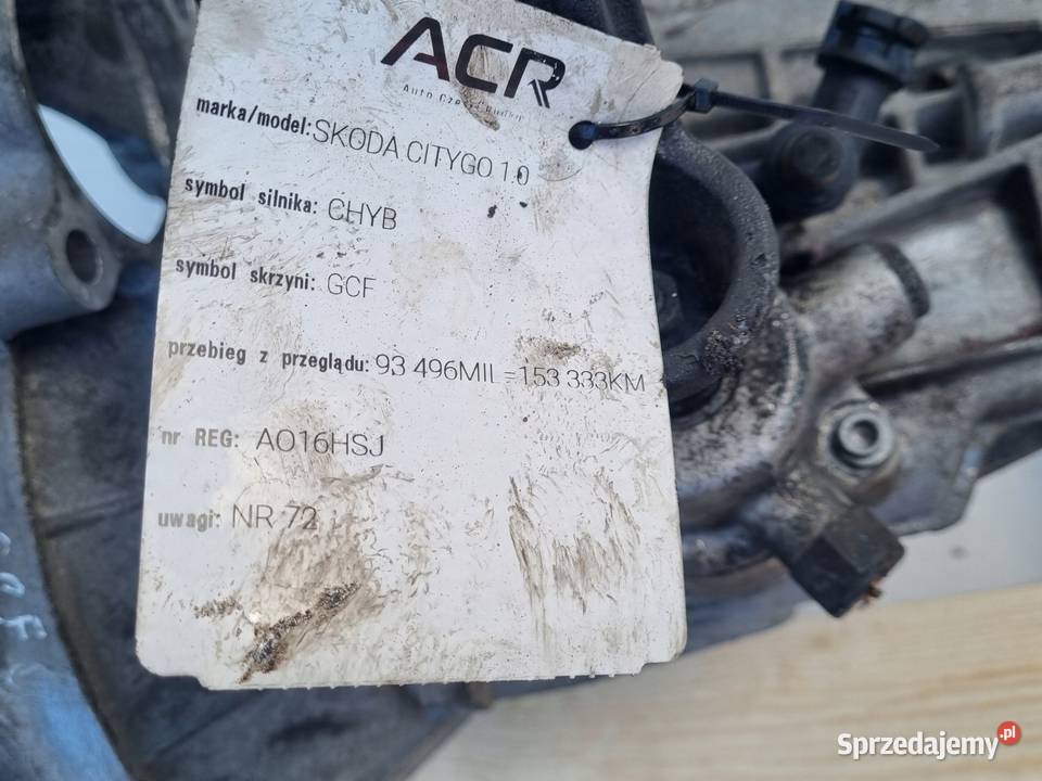 VW UP 10 MPI SKRZYNIA BIEGÓW manualna QCF MANUAL Janów