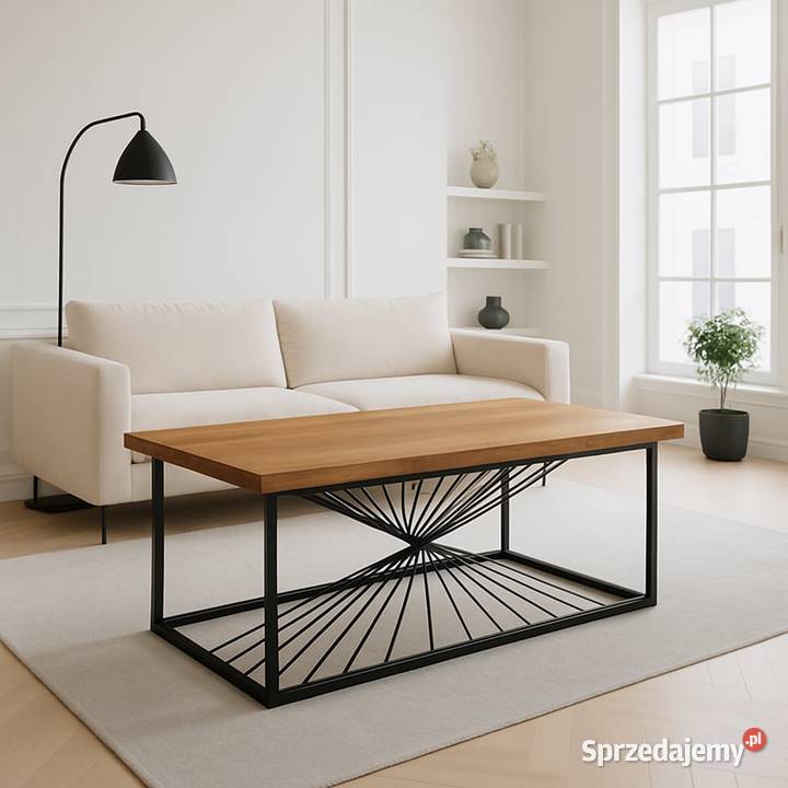 Stół Loftowy dębowy gr 3 konstrukcja stalowa wielkopolskie Ostrzeszów