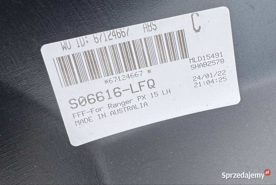 Listwa błotnika przód lewa lh ford ranger px wielkopolskie Międzychód