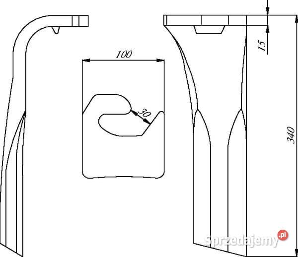 Ząb brony aktywnej lewy SZ34 oryg 3377049 Kamionna