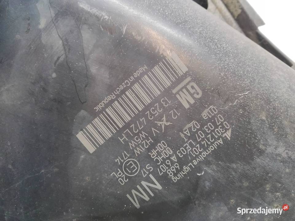 LAMPA PRZÓD LEWA EUROPA B 13252472LH Opel Zafira