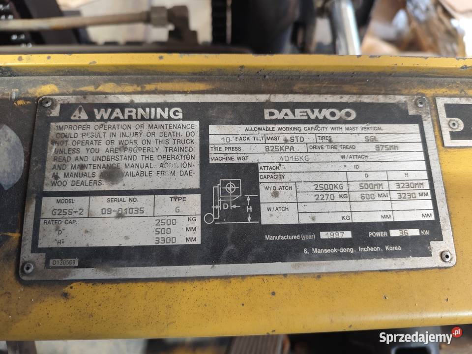 Wózek widłowy Daewoo LPG Mitsubishi Clark Maków Podhalański